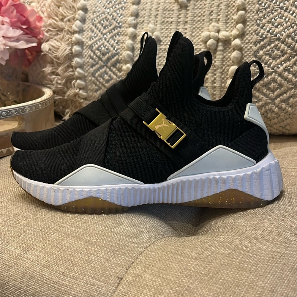 Puma Defy Varsity Knit Mid-Top Sneakers